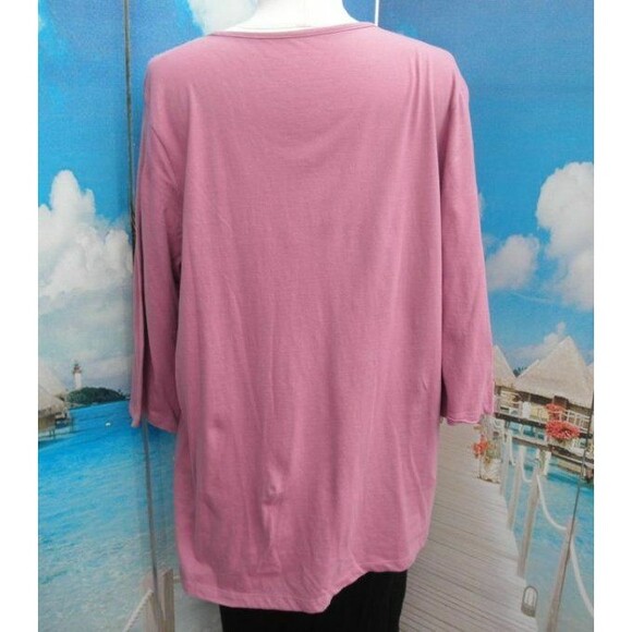 NEW by JAYNE B COLLECTION, PINK LAVENDER, PLUS SIZE 16W-18W) 3/4 SLEEVES, BLOUSE - Picture 5 of 5